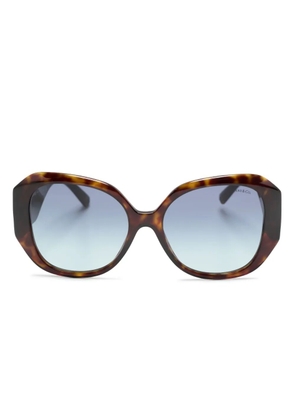 Tiffany & Co Eyewear logo-plaque oversized-frame sunglasses - Brown