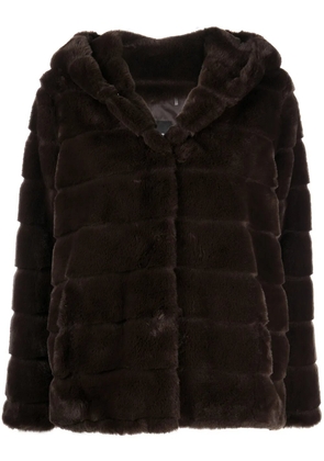 Apparis hooded faux-fur coat - Brown