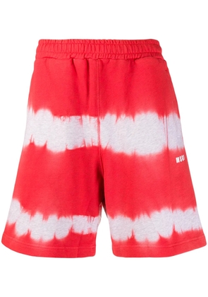 MSGM tie-dye track shorts - Red