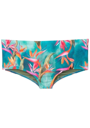 Lygia & Nanny bird of paradise-print swimming trunks - Blue