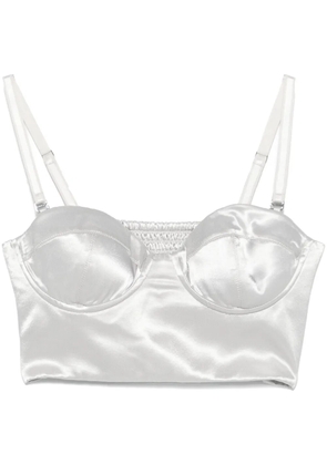 Patrizia Pepe satined bustier top - Silver