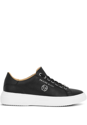 Philipp Plein hexagon-logo leather sneakers - Black