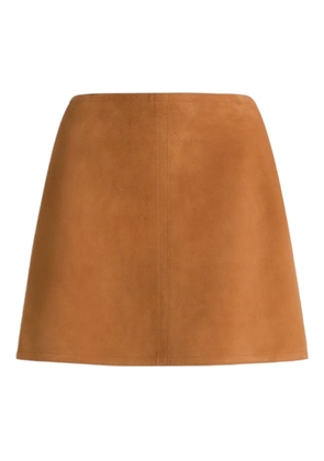 Alberta Ferretti leather mini skirt - Brown