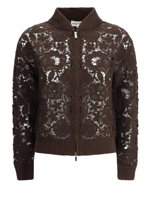 P.A.R.O.S.H. crochet-knit bomber jacket - Brown