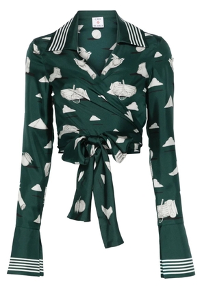 Casablanca graphic-print blouse - Green