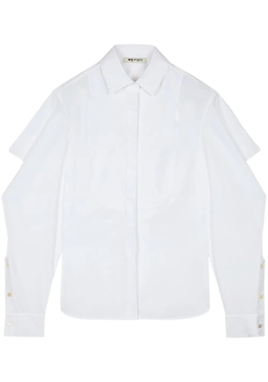 Ports 1961 No.10 Refined ruffle-detailing shirt - White