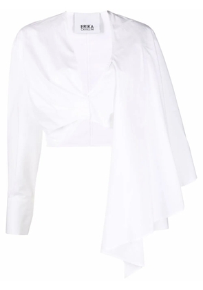 Erika Cavallini ruched cropped top - White