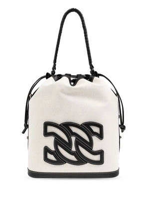 Casadei cotton-canvas bucket bag - Neutrals