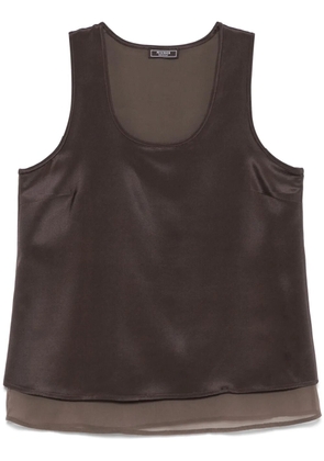 Peserico satined tank top - Brown
