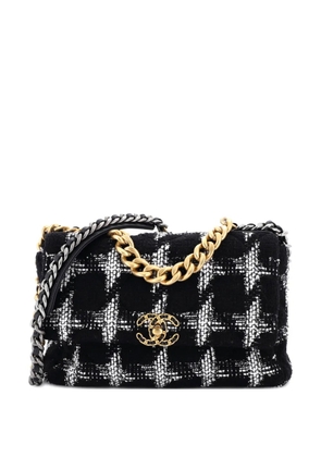CHANEL Pre-Owned 19 Flap Bag Quilted Tweed Large crossbody bag - Black