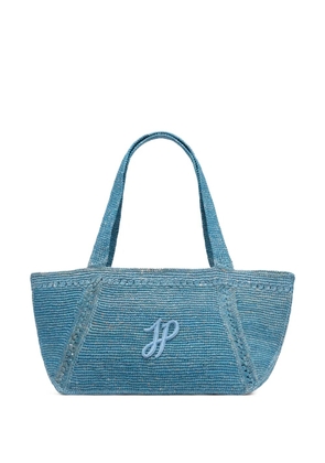 Patou large JP monogram trapeze-design tote bag - Blue
