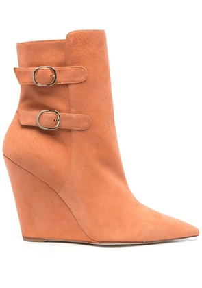 Stuart Weitzman buckle-fastening 110mm suede boots - Orange