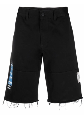 Heron Preston raw hem denim shorts - Black