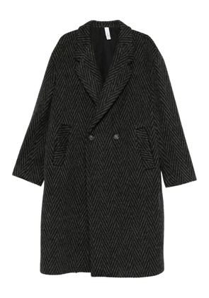 Hevo double-breasted herringbone coat - Black