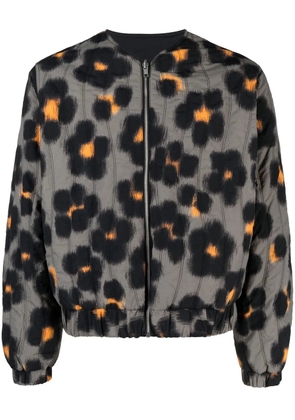 Kenzo Hana Leopard reversible bomber jacket - Grey