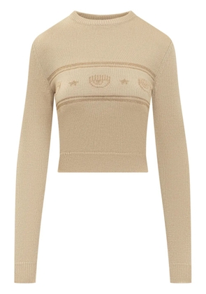 Chiara Ferragni Eyelike-intarsia jumper - Neutrals