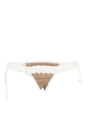 The Mannei crochet-knit bikini bottom - White