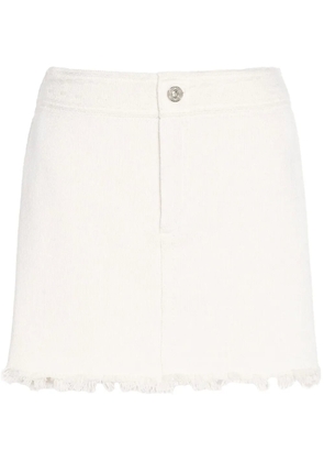 Barrie frayed denim mini skirt - White