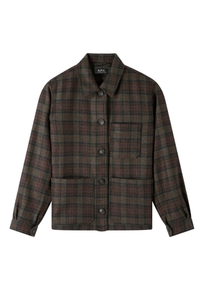 A.P.C. checked wool jacket - Brown