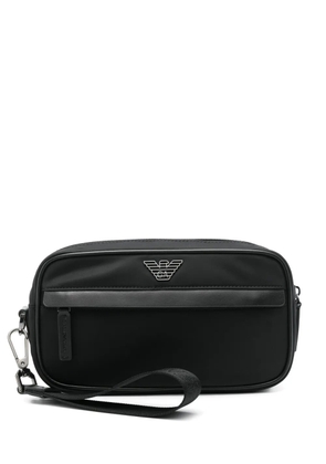 Emporio Armani logo-plaque clutch bag - Black