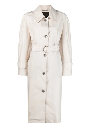 Moorer belted single-breasted-coat - Neutrals