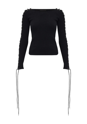 Balenciaga Eyelet lace-up top - Black