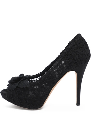 Dolce & Gabbana Pre-Owned flower lace sandals - Black