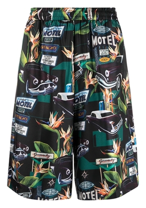 Givenchy car print straight-leg shorts - Black