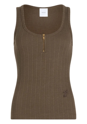 Patou scoop-neck ribbed tank top - Green