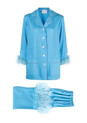 Sleeper feather-trim pyjama set - Blue