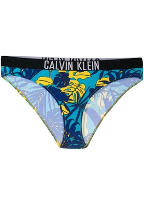 Calvin Klein tropical-print bikini bottoms - Blue