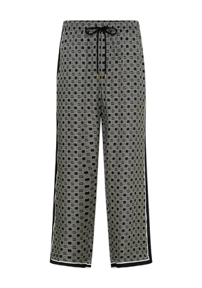 Camilla elastic-waist silk trousers - Blue