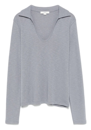 Vince open-neck long-sleeve polo top - Blue