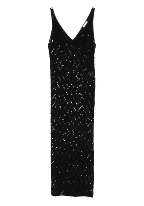 P.A.R.O.S.H. semi-sheer maxi dress - Black