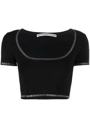Alexander Wang scoop-neck cropped T-shirt - Black