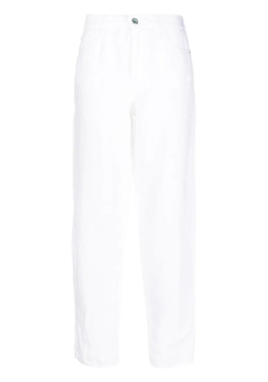 Emporio Armani straight-leg linen trousers - White