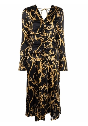 GANNI baroque-print dress - Black