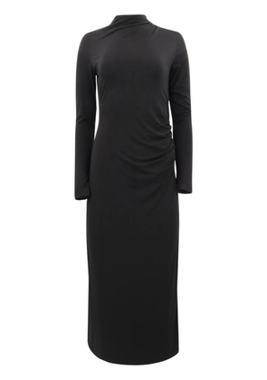 Vince ruched-detail flared midi dress - Black
