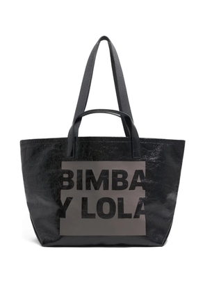 Bimba y Lola large logo-print tote bag - Black