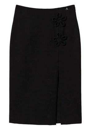 TWINSET floral-appliqué skirt - Black