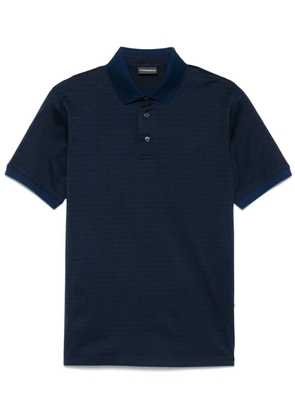 Emporio Armani jacquard-lettering jersey polo shirt - Blue