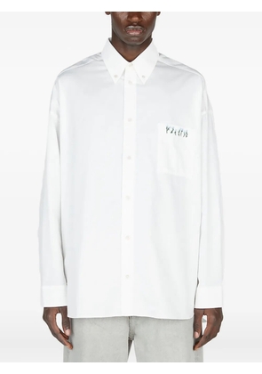 Diomene embroidered cotton shirt - White