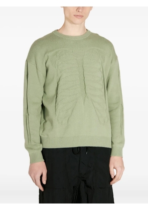 Fucking Awesome rib-trimmed skeleton sweater - Green