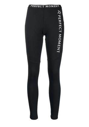 Perfect Moment logo-print stretch leggings - Black