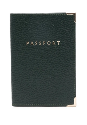 Aspinal Of London pebble passport cover - Green