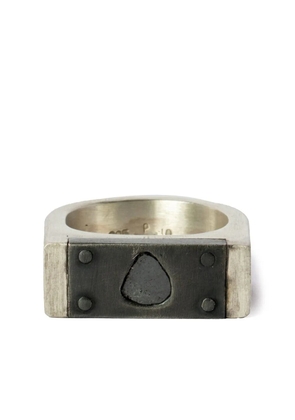 Parts of Four oxidised silver ring