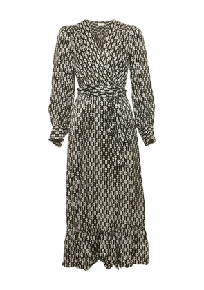 SANDRO wrap floral maxi dress - Black