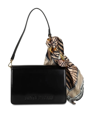 Just Cavalli embossed-logo shoulder bag - Black