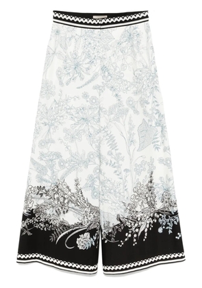 Elie Saab printed cotton pants - White