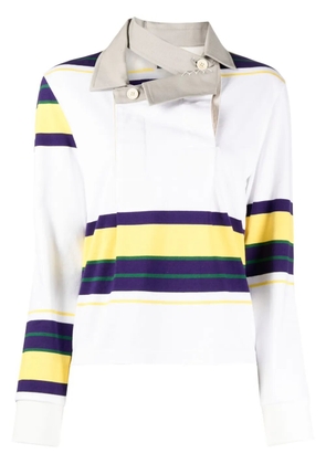 Kolor deconstructed collar striped sweatshirt - Multicolour